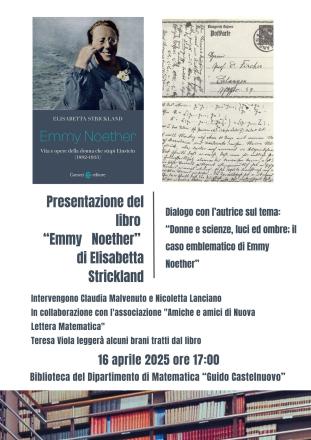 Presentazione del libro "Emmy Noether" di Elisabetta Strickland