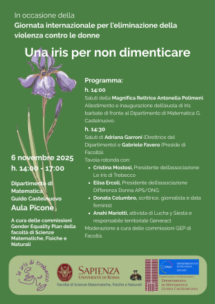 Una Iris per non dimenticare Paola Mostosi, Ilaria Sula e tutte le altre donne vittime di violenza